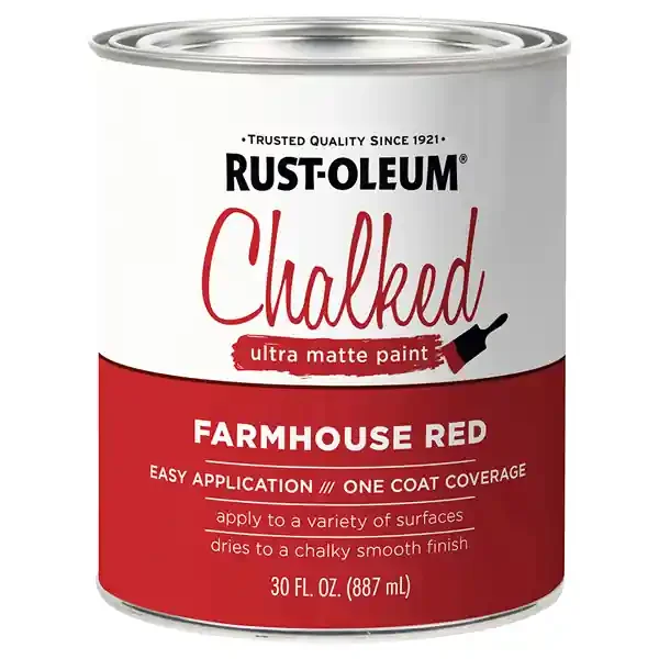 Rust-Oleum Chalked Ultra Matte Paint – 329211, Quart, Farmhouse Red