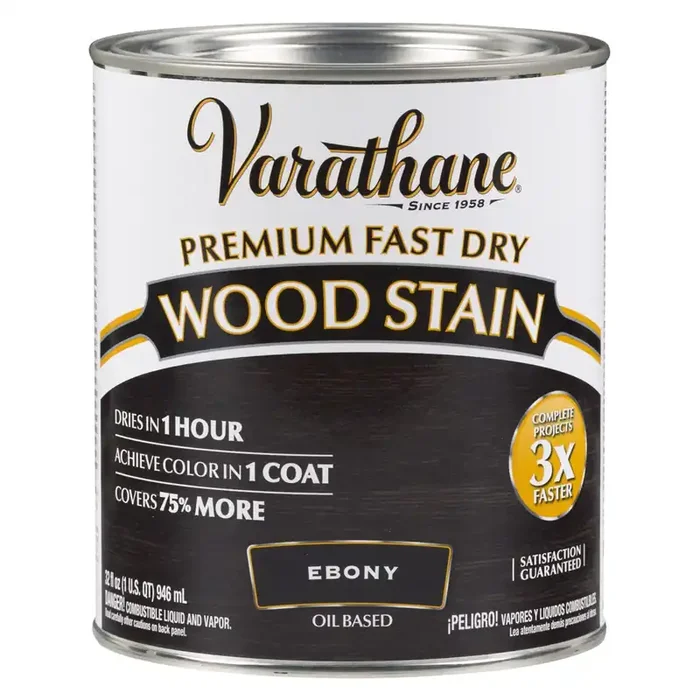 Rustoleum Varathane Premium Fast Dry Wood Stain – 269395, Quart, Ebony