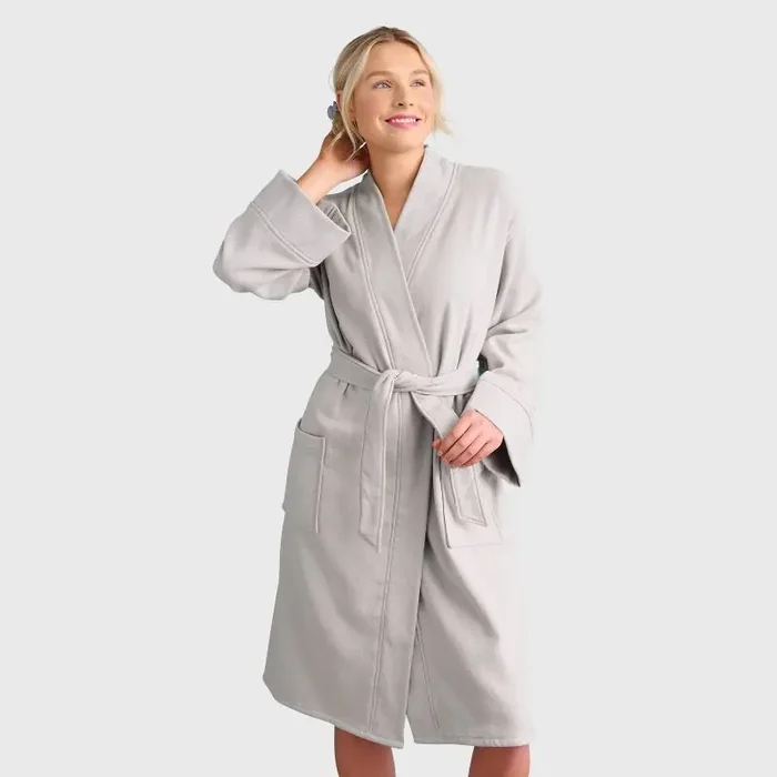 S/M Bath Robe With Kimono Collar Gray – Room Essentials™