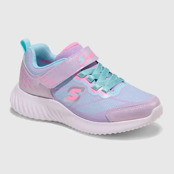 S Sport By Skechers Kids‘ Karlie Sneakers – Periwinkle Blue 4 Hook & Loop, Cushioned Insole, Non-Marking Outsole