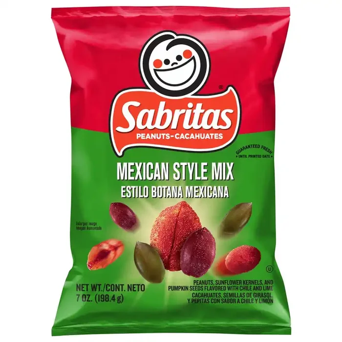 Sabritas Peanuts Sunflower Kernels And Pumpkin Seeds Flavored With Chile And Lime Mexican Style Mix 7 Oz
