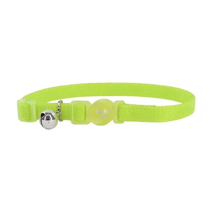Safe Cat Adjustable Snag-Proof Breakaway Collar, Lime, 3/8″ x 8″-12″