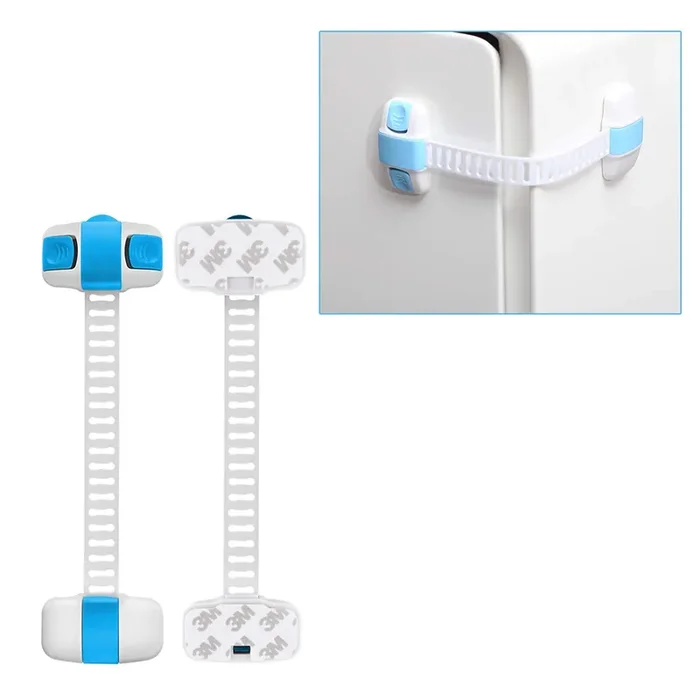 Safe O Kid Adjustable Medium Multi Purpose Child Safety Lock Blue Pack of 16