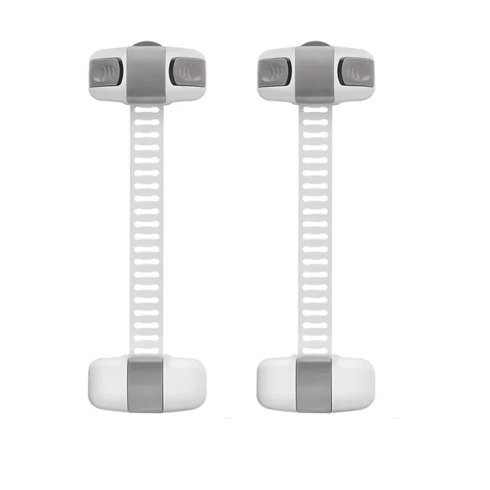 Safe O Kid Adjustable Medium Multi Purpose Child Safety Lock Grey Pack of 2