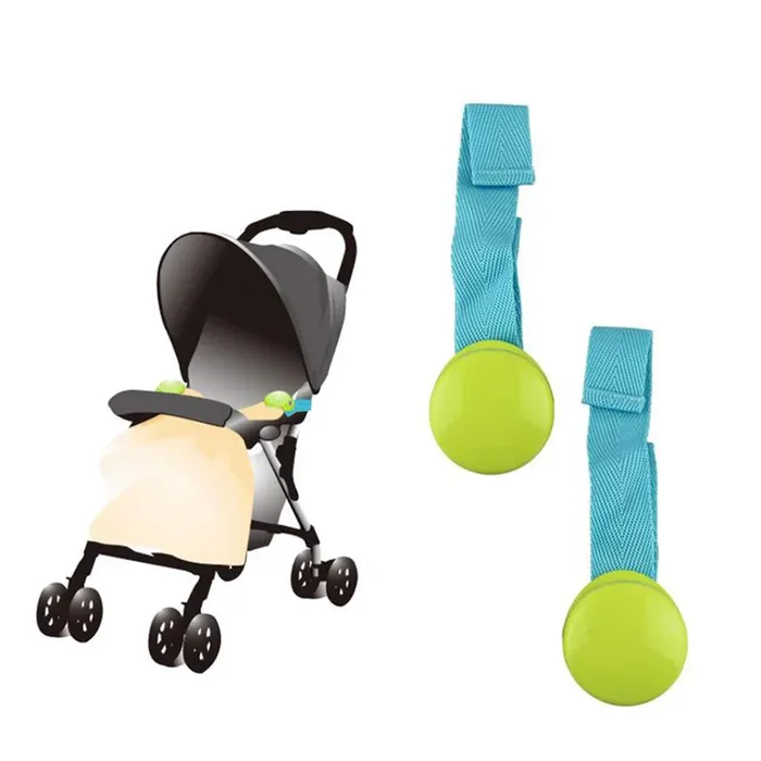 Safe O Kid Baby Stroller Clip Glossy Blanket Clip Stroller Pram/Buggy Accessories for Baby Blue Pack of 4