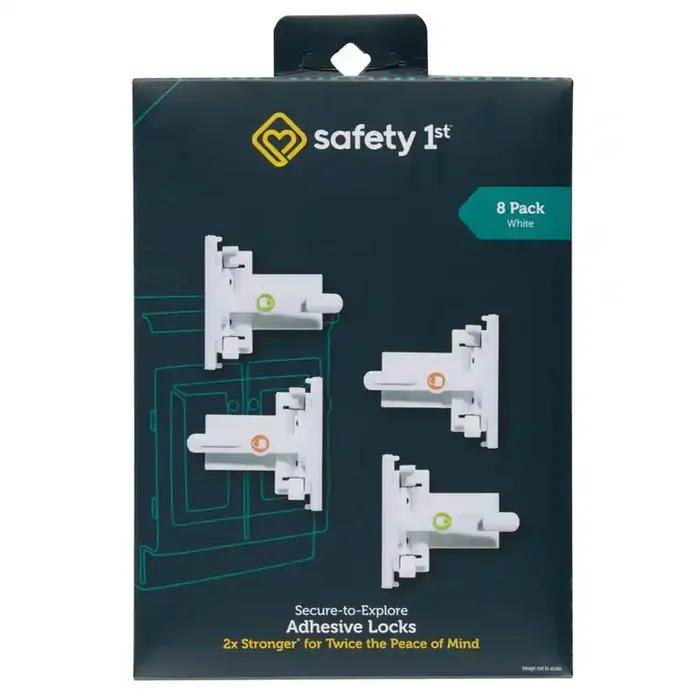 Safety 1st Secure-to-Explore Adhesive Locks – White – 8pk