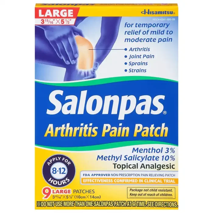 Salonpas Hisamitsu Minty Scent Arthritis Pain Patch Large 9 ea