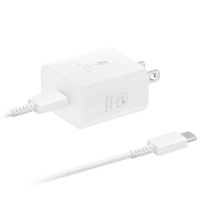 Samsung 25W Super Fast USB-C Wall Charger with USB-C Cable – White
