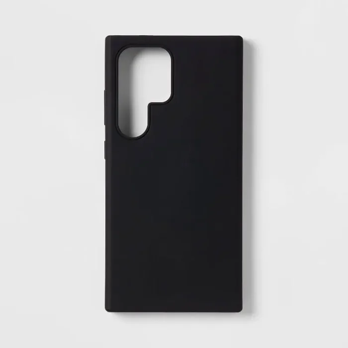 Samsung Galaxy S24 Ultra Silicone Phone Case – heyday™ Black Solid Pattern, Electronics Accessory