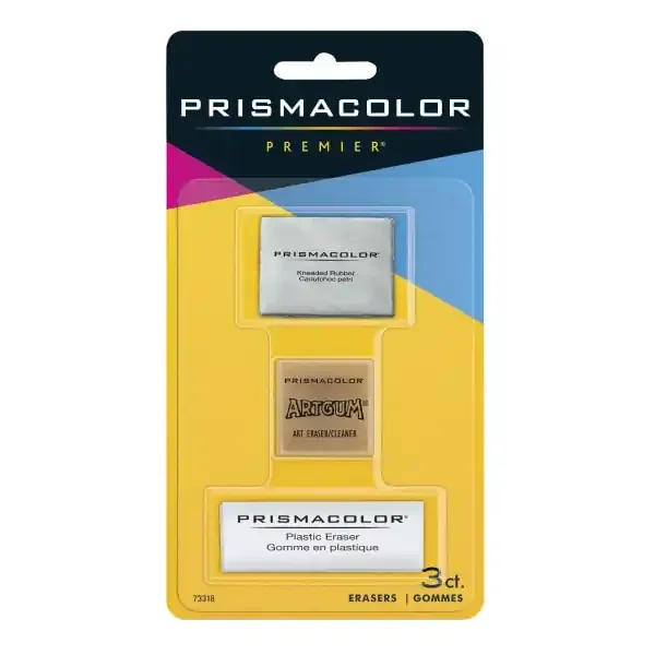 Sanford Design Art Erasers Value Pack, Assorted Colors, Pack Of 3
