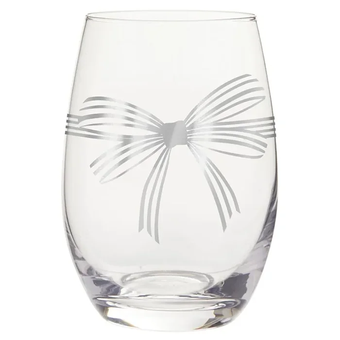 Santa Barbara Design Studio Stemless Wine Glass – Silver Bow