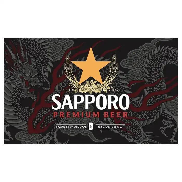 Sapporo Premium Beer 6pk 12oz Cans