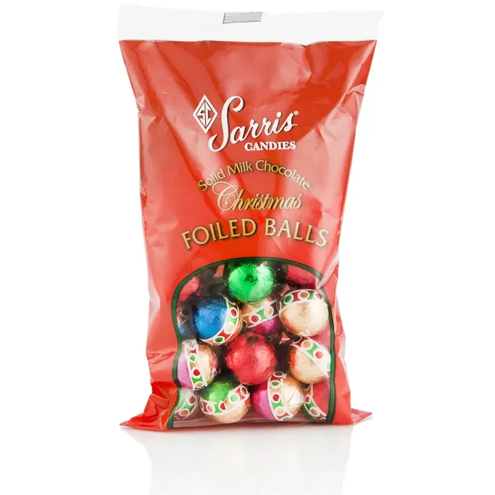 Sarris Candies Foiled Solid Milk Chocolate Christmas Balls