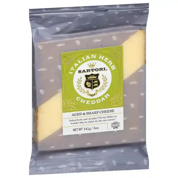 Sartori Cheese, Aged & Sharp, Italian Herb Cheddar