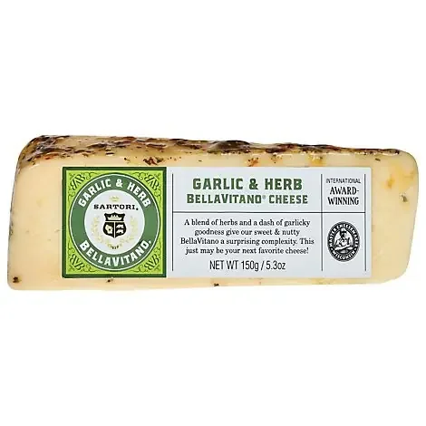 Sartori Cheese Garlic & Herb Bellavitano Wedge – 5.3 Oz.