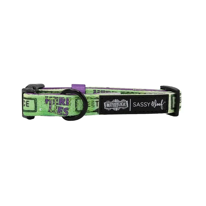 Sassy Woof Where Dogs Are Family Beetlejuice Adjustable Dog Collar