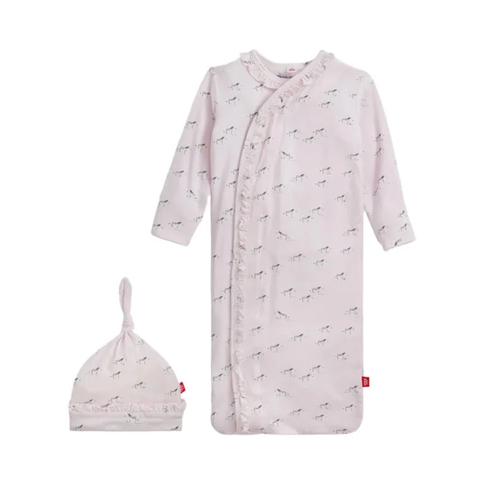 SAVANNAH PLAINS PINK RUFFLE GOWN & HAT SET