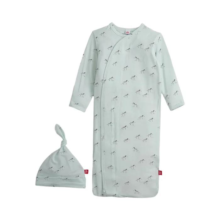 SAVANNAH PLAINS TEAL BLUE GOWN & HAT SET