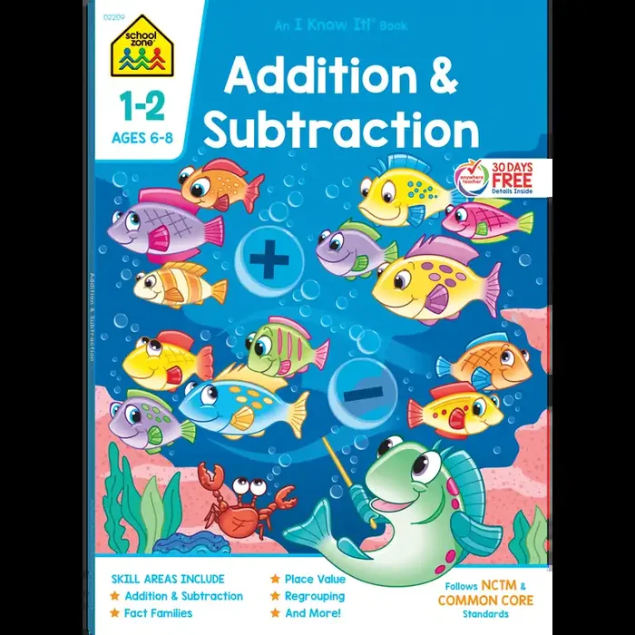 School Zone Addition & Subtraction 1-2 Deluxe Edition Workbook