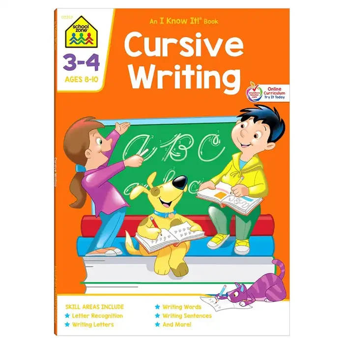 School Zone Grades 3-4 Cursive Writing Workbook