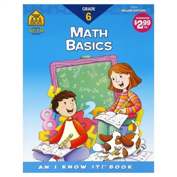 School Zone Workbook, Math Basics, Grade 6
