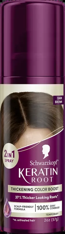 Schwarzkopf Keratin Root Dark Brown Temporary 2 in 1 Spray 2 oz
