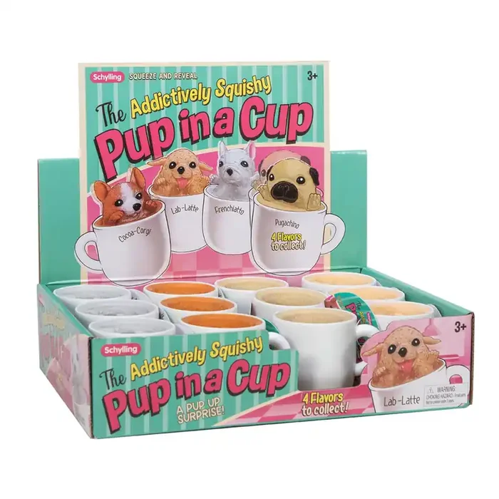 Schylling Pup in a Cup Squeeze Toy, Assorted