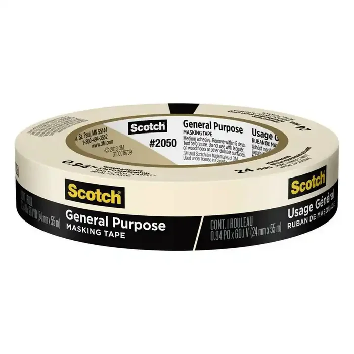 Scotch 1‘‘ Masking Tape Beige Adhesive Roll for Art & Office Use