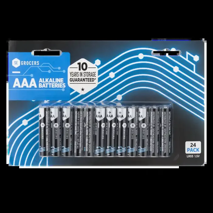 SE Grocers AAA Alkaline Batteries 24 Count