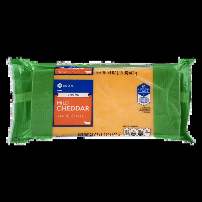 SE Grocers Chunk Mild Cheddar Natural Cheese – 24 oz