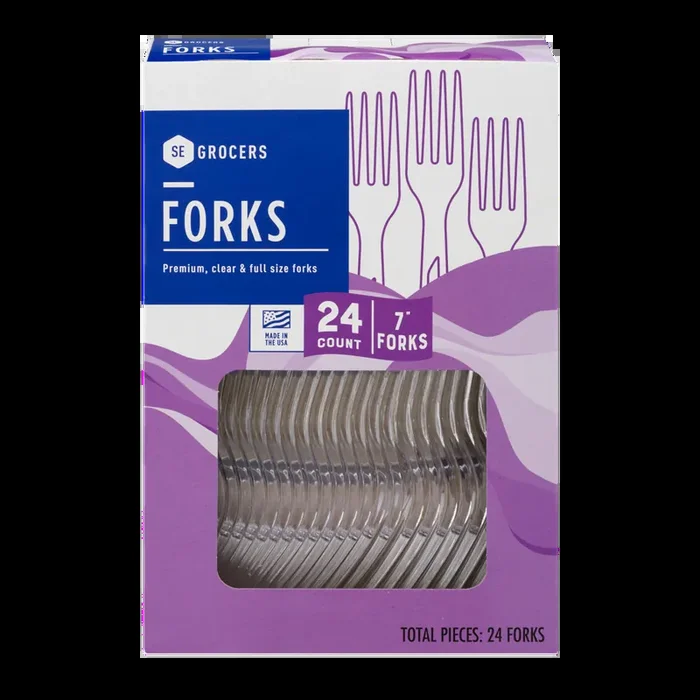 SE Grocers Premium, Clear & Full Size Forks