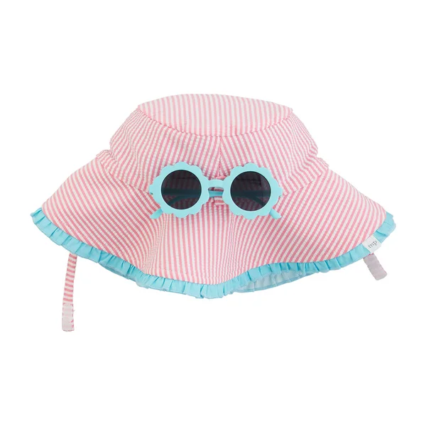Seersucker Hat with Sunglasses