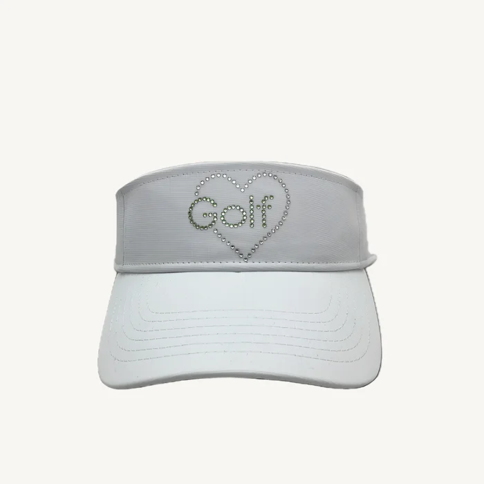 Serena Sport Tech Visor with Crystal “Golf” Heart