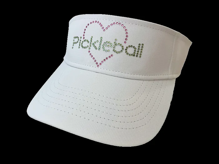 Serena Sport Tech Visor with Crystal “Pickleball” Heart