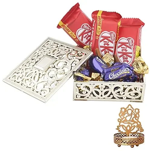 SFU E Com Choclairs & Nestle Chocolate Gift Box Premium Diwali Chocolate Gift laxmi ji Shadow Candle Holder with Chocolate Hamper Chocolate Gift Hamper 197