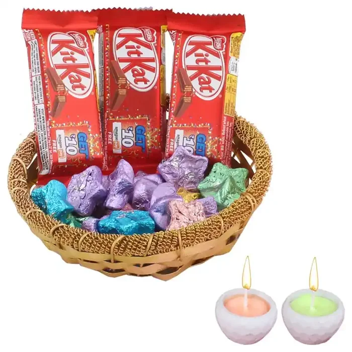 SFU E Com Nestle Chocolate Gift Combo Diwali Chocolate Gift Premium Diwali Concreate Diya with Chocolate Hamper Chocolate Gift Hamper 319