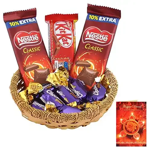 SFU E Com Nestle Chocolates Gift Hamper Diwali Chocolate Gift Premium Diwali Chocolate Gift with Greeting Card Chocolate Gift for Diwali New Year Wishes 299