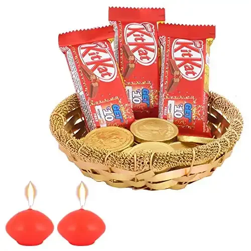 SFU E Com Nestle Kit kat Choco Hamper Diwali Chocolate Gift Premium Diwali Candle with Chocolate Hamper Chocolate Gift Hamper 311