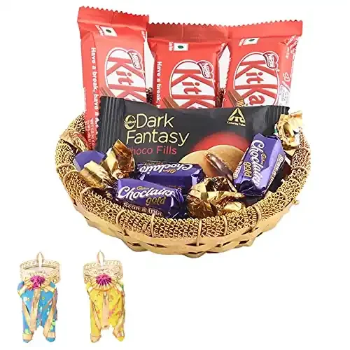 SFU E Com Nestle Kitkat with Creamy Dark Fantasy Diwali Chocolate Gift Premium Elephant Set of 2 Candle with Chocolate Hamper Chocolate Gift Hamper 1107