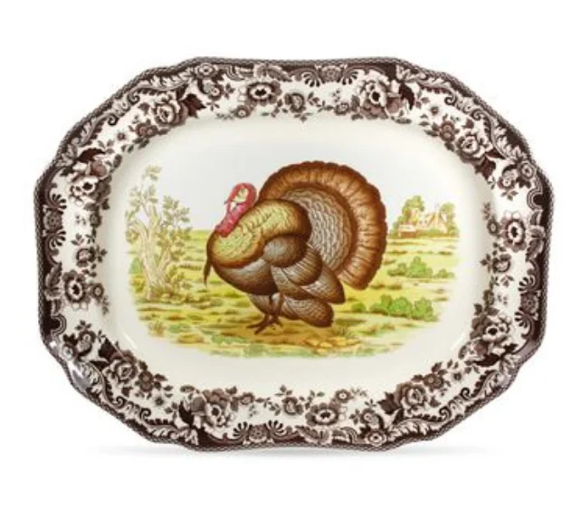 SHANKLIN/COWLEY: WOODLAND TURKEY OCTAGONAL PLATTER
