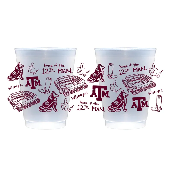 Shatterproof Cups TAMU Set of 8