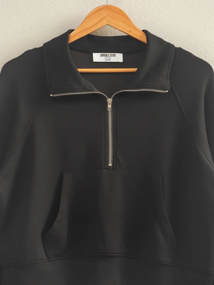 She’s So Sporty Scuba Half Zip Sweatshirt – Black