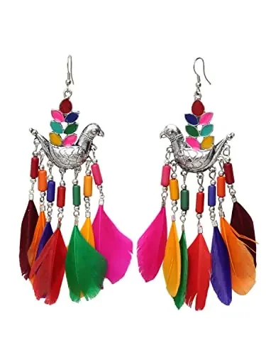 Shining Diva Fashion Latest Stylish Feather Earrings for Women and Girls (11232er)