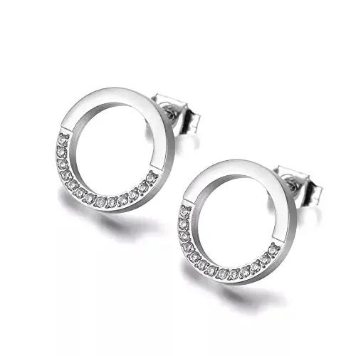 Shining Diva Fashion Latest Stylish Western Austrian Crystal Stud Earrings for Women and Girls (11832er)