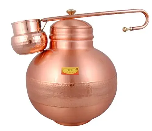 Shiv Shakti ArtsÂ® 8 Liter – Heavy Gauge Copper Water Dispanser/Copper Matka/Container pot With Loti – (Premium Designer)