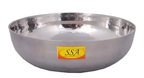 Shiv Shakti ArtsÂ® Multi Utility – Heavy Gauge – Stainless Steel Kadhai for Serving & Cooking Food in Hotel Restaurants(No.1 1500 ml – Hammer Design)