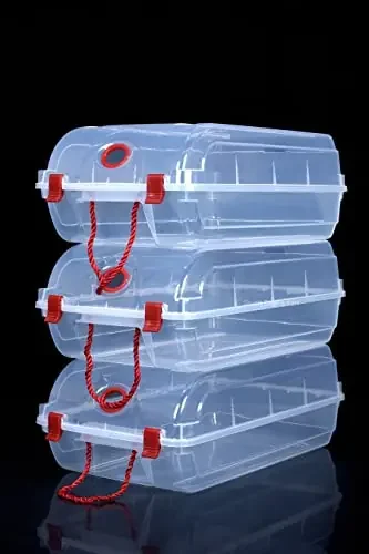 Shubh Empire Shoes Storage boxSneaker Container BinTransperant Plastic Stackable Shoe OrganizerSneaker Plastic Box For Home ClosetSpace Saving Boxes-Clear With Ventilation Hole(Pack Of 3)
