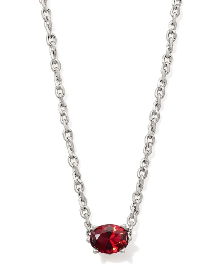 Silver Cailin Pendant Necklace – Red
