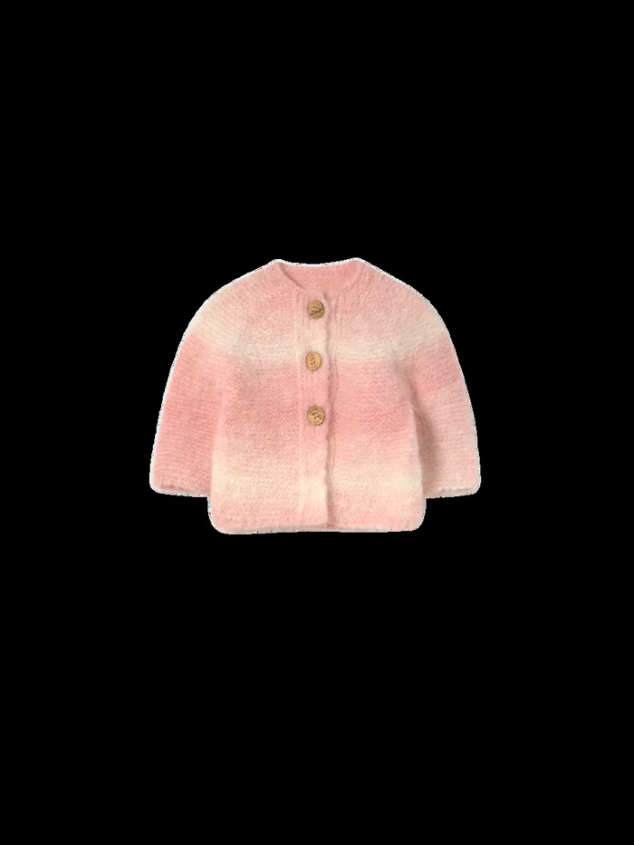 Silver Pink Newborn Cardigan