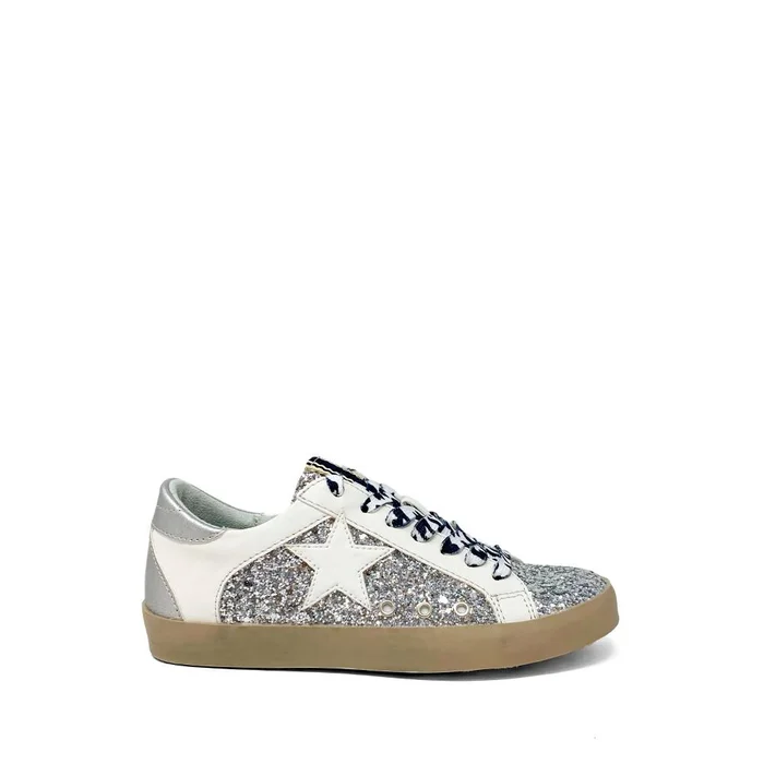 SILVER SPARKLE PARIS SNEAKER IN TODDLER & KIDS